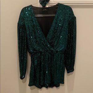 Sequin Green Romper
